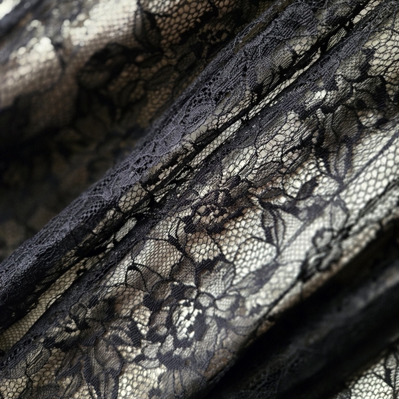 Esley Black Lace Halter Mini Dress Goth  ~ Medium Dark Romance - Picture 2 of 8